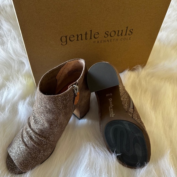 Gentle Souls Womens Camelia Cocoa Open Toe Booties Size 5.5 Medium (B  M) - Picture 4 of 5